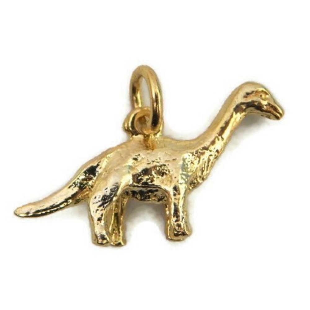 brontosaurus dinosaur pendant 14k Yellow Gold